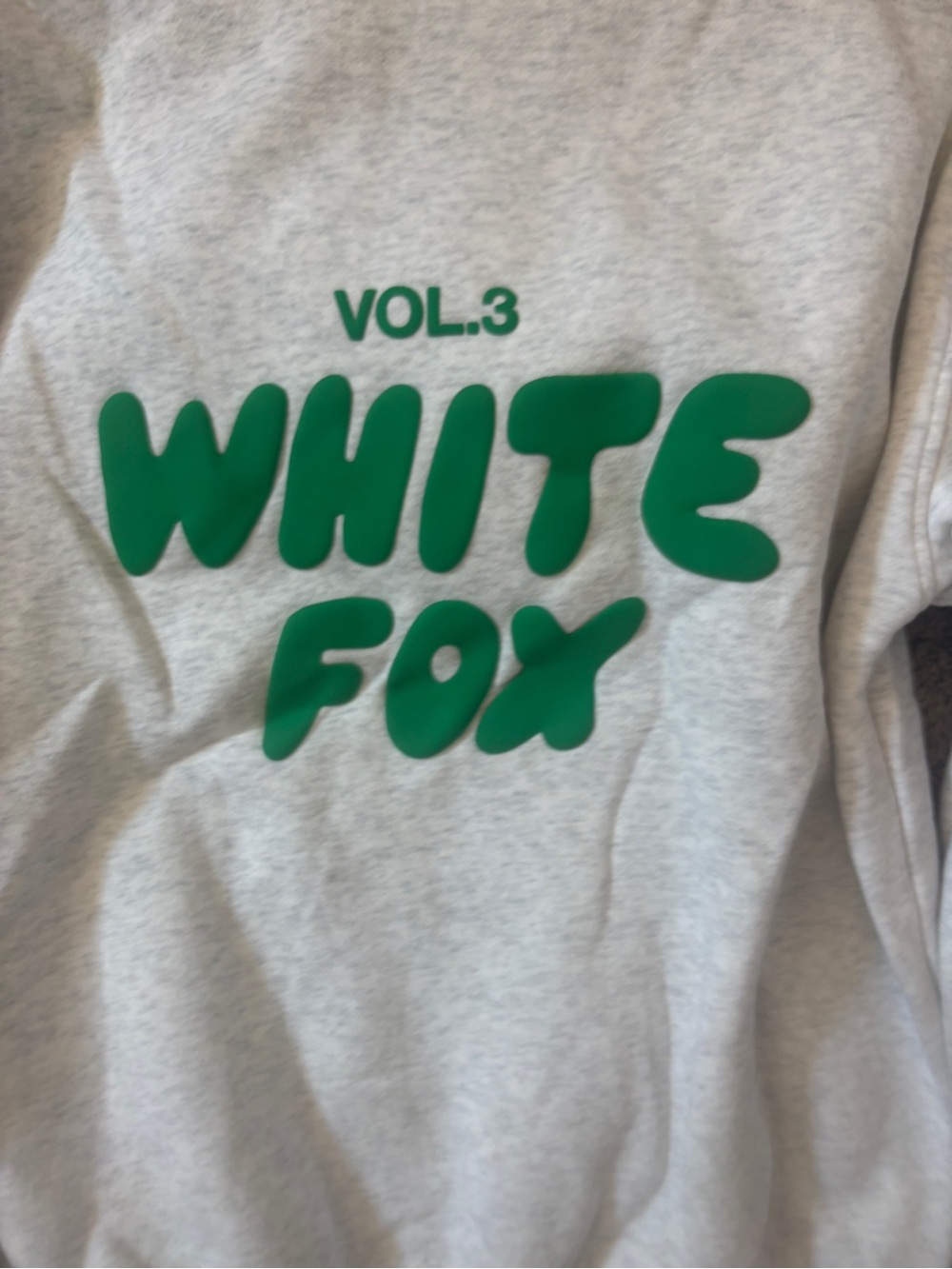 White Fox Boutique Light Gray Hoodie with Green Logo - Picture 4 of 4